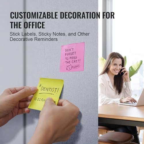 VEVOR 2FT Room Divider, 3 Panel PET Polyester Soundproof Room Screen, Folding Privacy Divider Portable Partition Divider for Room Separation, Freestanding Room Partitions for Office Study, Grey