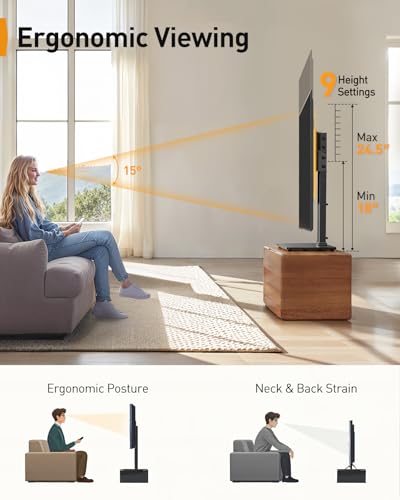 Perlegear Universal Swivel TV Stand with LED Lights for 30–70 inch TVs, Height Adjustable Table Top TV Stand with Tilt, Tempered Glass Base, Holds up to 88 lbs, Max VESA 400x400mm, PGTVS32B - size: 30-70 Inch
