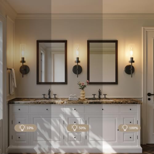 Black Battery Operated Wall Sconce Set of 2, Wireless Wall Sconces with Remote Control, Rechargeable 3000K Dimmable Wall Light for Bedroom Living Room Bathroom Hallway Entryway Stairwell - color: Black, size: 2 Pack
