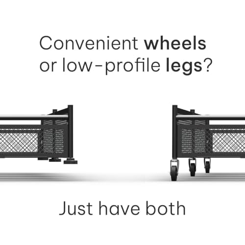 Under Bed Storage with Wheels – Heavy Duty Large Metal Storage Container (70lb Load), Low Profile Rolling Organizer with Removable Rubber Wheels, Easy Access for Clothes, Shoes & Blankets - size: Pack of 1