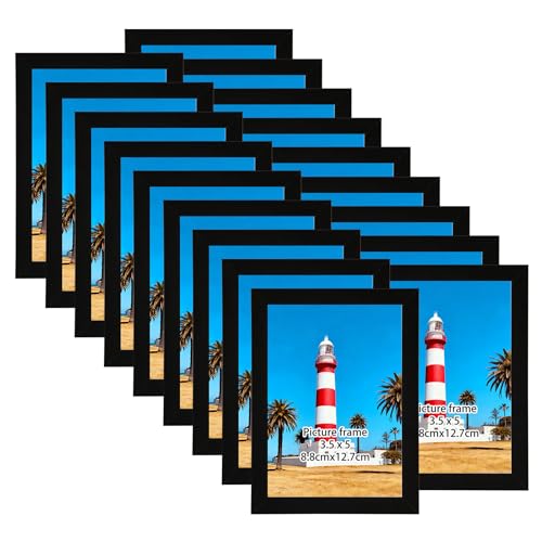 Giftgarden 3.5x5 Picture Frame Set of 18, Lightweight 3.5 by 5 Frames Bulk for Gallery Wall Photo Hanging and Tabletop Display, Black - color: Black*18, size: 3.5x5
