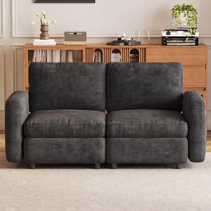 Miuuod 2-Seat Modular Sofa Couch Grey with Ergonomic Cushions, Convertible Sleeper Sectional for Living Room Bedroom Apartment, Cloud Futon Lounge Furniture Set for Small Spaces Compact Loveseat - color: Grey, style: 2 Seats（2 Seats only）