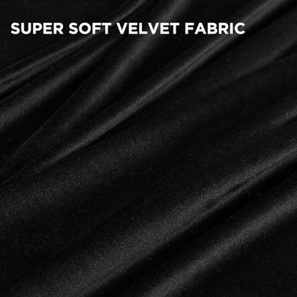 Joydeco Black Velvet Curtains 63 Inches Long, Luxury Grommet Blackout Curtain 2 Panels, Thermal Insulated Privacy Room Darkening Window Drapes for Bedroom Living Room Home Theatre (52Wx63L) - color: *Grommet | Black, size: 52"W x 63"L (Pack of 2)