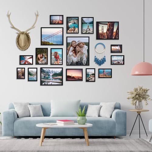 Giftgarden 3.5x5 Picture Frame Set of 18, Lightweight 3.5 by 5 Frames Bulk for Gallery Wall Photo Hanging and Tabletop Display, Black - color: Black*18, size: 3.5x5