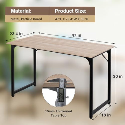 FDW 47 inches Computer Desk/Home Office Desk/Writing Study Table/Modern Simple Style PC Desk with Metal Frame,Nature - color: Nature, size: 47 Inches