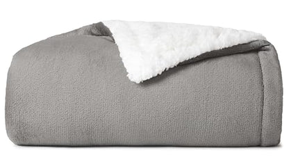 Casual Living Queen Sherpa Blanket, Reversible Fleece, 90" x 90", Grey | Cozy Sherpa Reverse, Oversized Coverage, Hypoallergenic, OEKO-TEX Compliant, Machine Washable, Plush Fleece Face - color: Grey, size: Full/Queen 90 x 90-inch