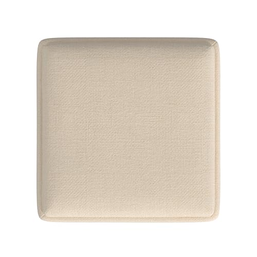 HomePop 17.5" Storage Ottoman with Tray Top - Cream Woven - color: Cream Woven