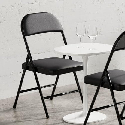 Nazhura 4 Pack Folding Chairs, Fabric Dining Chair Set with Padded Cushion and Back, Indoor Outdoo Seat for Home Office Events Wedding Party (Charcoal Fabric Seating) - color: Charcoal