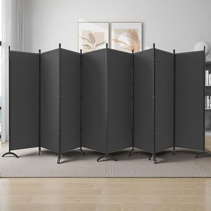 Room Divider-Folding Privacy Screens, 6 ft Partition Room Dividers Wall for Separation, Home, Office, Classroom, Studio (Grey, 8 Panel) - color: Grey, size: 8 Panel