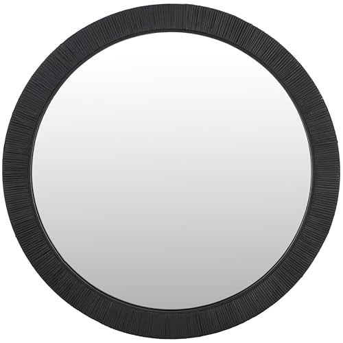 SAFAVIEH Home Collection Nellie Black 32-inch Round Decorative Accent Wall Mirror