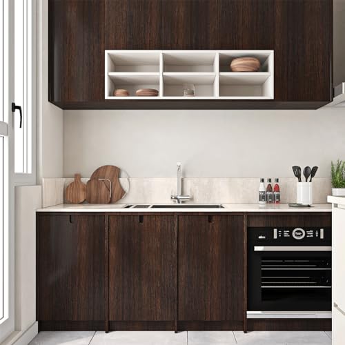 ReWallpaper Wood Wallpaper Dark Brown Wooden Contact Paper Peel and Stick Waterproof Wood Grain Contact Paper for Countertops Cabinet Door Table Desk Self Adhesive Thicken Textured Vinyl 17.7" x 78.7" - size: 17.7" x 78.7"