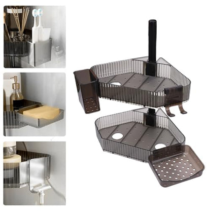 Corner Shower Caddy, Space Saving Rustproof Stainless Steel Bathroom Organizer, Corner Shower Organizer Shelves with Wall Mount, Ideal for Bathroom & Dorm