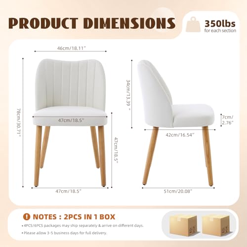 GarveeHome Dining Chairs Set of 4 with Cozy Backrest/Wooden Legs | Dining Chairs Set of 4 with Cozy Backrest/ Wooden Legs No tools Needed - color: Stripes White-natural Legs