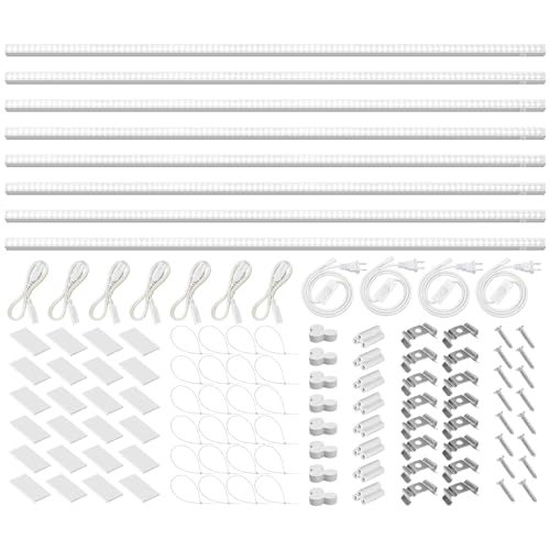 Barrina T5 Grow Lights, 4FT 160W (8 X 20W), 5000K, Full Spectrum, 8 Packs | Grow Light with Separate Switch, Linkable Grow Lamp, 3 Mounting Modes, Indoor Plant Lights for Growth, Plug and Play - color: White, size: 4ft-white Cover