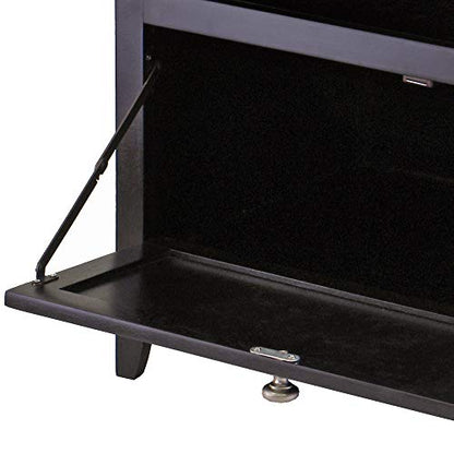 Winsome Wood Zara Media/Entertainment, Espresso, FURNITURE | Practical Storage Entertainment Cabinet with Display Shelf & Door for Living Room, Den, Office, Bedroom
