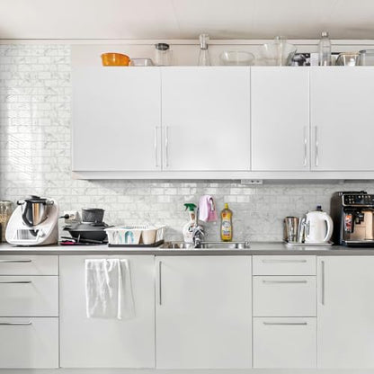 STICKGOO Subway Tile Peel and Stick Backsplash, Thicker Design 12" x 12" Stick on Backsplash Tiles for Kitchen, Bathroom, Wall Tile (10 Sheets, Grey Marble Look) - color: Grey Marble