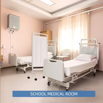 INNOVART 3-Panel Mobile Medical Privacy Screen Room Divider with Wheels, Foldable Flame Retardant Vinyl Room Divider Panels Easy for Storage, Portable Partition Dividers for Hospitals, Clinics, Salons - size: 79"W x 68"H