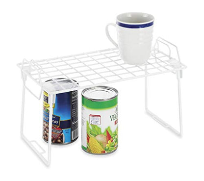 Whitmor Wire Grid Stacking Shelf Small, White - size: 1-TIER, 7"L x 12"W x 7"H