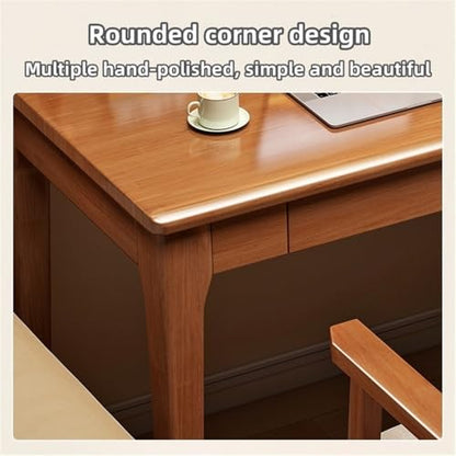 Solid Wood Narrow Desk, Bedroom Writing Desk with Drawers, Office for Home Use, Simple Computer Suitable Office, Bedroom, Study(Brown,80 * 40cm/31.5 15.7in) - color: Brown, size: 80*40cm/31.5*15.7in