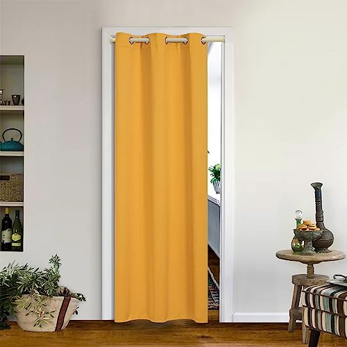 MYSKY HOME Grommet top Thermal Insulated Window Blackout Curtain for Girls Room, 42 x 72 Inch, Mustard Yellow, 1 Panel - color: Mustard Yellow, size: 42"W x 72"L (Pack of 1)