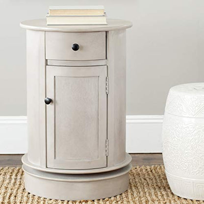 SAFAVIEH Furniture - Tabitha 1-Drawer Accent Table - Dark Cherry - Solid Wood - Farmhouse Storage Design - Ideal for Living Room, Entryway, 17.7"W x 17.7"D x 26"H - Fully Assembled (AMH5712D) - color: Dark Cherry