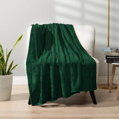 PAVILIA Fleece Blanket Throw Twin Size | Super Soft, Plush, Luxury Flannel Throw | Lightweight Microfiber Blanket for Sofa Couch Bed (Emerald Green, 60x80 inches) - color: Emerald Green, size: 60 x 80 Inches - Twin
