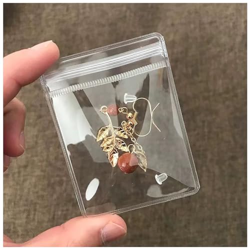 Jewelry Pouches Clear Travel PVC Jewelry Organizer, 100Pcs for Earrings Rings Necklaces Organizer bags - color: 100Pcs Earrings Bag 2.37x3.15 in