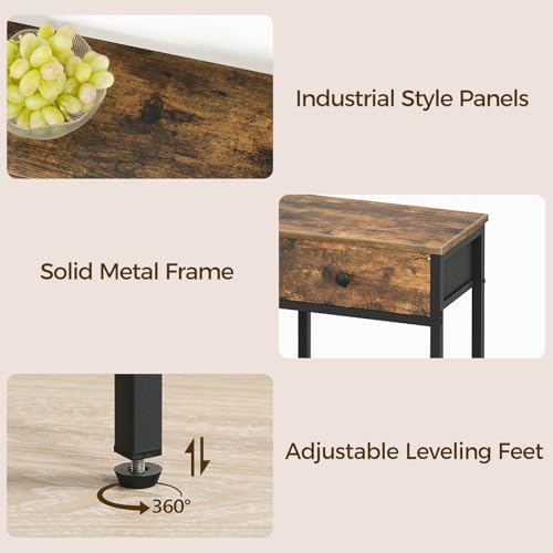 TV Stand with 3 Fabric Drawers for up to 50 Inch TV, 47.2" Industrial Media Console, Entertainment Center with Shelves for Living Room, Bedroom, Home Office, Rustic Brown and Black DS12BR - color: Rustic Brown + Black
