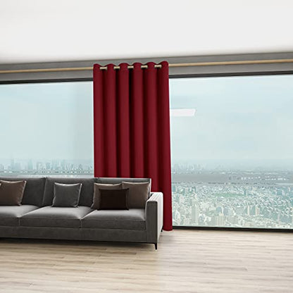 BONZER Wide Room Divider Blackout Curtain Total Privacy | Wall Grommet Top Room Darkening Curtains for Shared Room, Apartment, 84L x 70W Inch (7L x 5.8W ft), 1 Panel, Red - color: Red, size: 70"W x 84"L (Pack of 1)