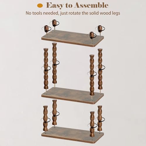 dreampossible Narrow Side Table 3-Tier, Skinny End Table with Solid Wood Legs for Small Spaces, Slim Console Table Nightstand for Living Room Bedroom Sofa Gap, Thin Bedside Table with Storage Shelf - size: Rectangle(7.9''x15.7''x24.7'')