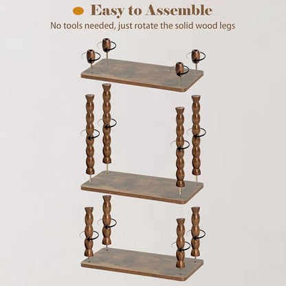 dreampossible Narrow Side Table 3-Tier, Skinny End Table with Solid Wood Legs for Small Spaces, Slim Console Table Nightstand for Living Room Bedroom Sofa Gap, Thin Bedside Table with Storage Shelf - size: Rectangle(7.9''x15.7''x24.7'')