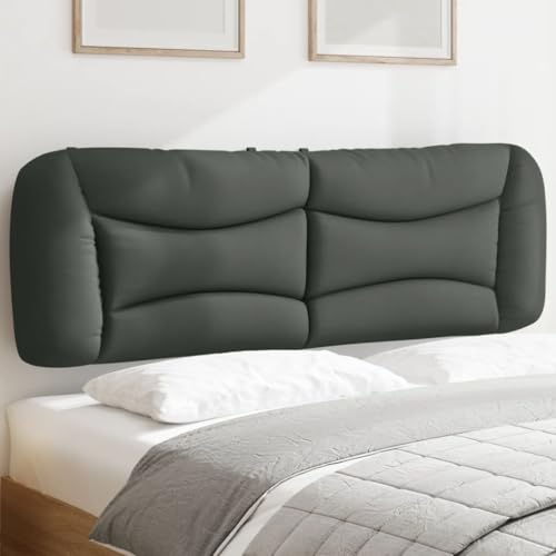Headboard Cushion Queen, Wall Mounted Upholstered Backrest Pillow for Reading in Bed, Dark Grey 100% Polyester Breathable Fabric Support Cushion with Washable Cover, 63.8 x 18.9 in - size: Queen