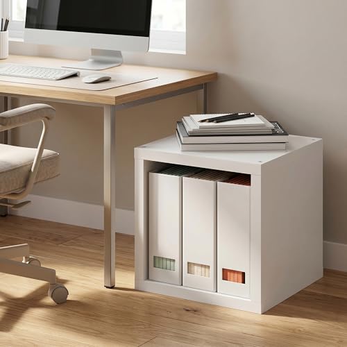 1 Cube Extra Thick Cube Storage Organizer Bookcase, Stackable Bookshelf, Open Back Book Shelf, 15.8 x 15.8 x 14.6, for Bedroom, Home Office, Living Room, White - color: White, size: 1 Cube