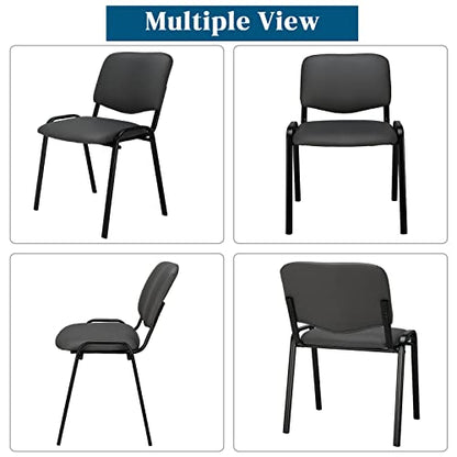 VINGLI 10-Pack Waiting Room Chairs, Stackable Chair for Office, Pu-Grey | Stacking Chairs, Armless Church Chairs, Space-saving, Guest & Reception, Office Lobby, Business Hall - color: Pu-grey, size: 10-pack