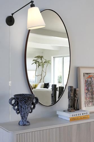 Retro Swing Arm Wall Sconce Plug in Wall Lamp Black Single Sconce with White Fabric Shade Wall Light Fixture for Bedroom Living Room Office - color: Black