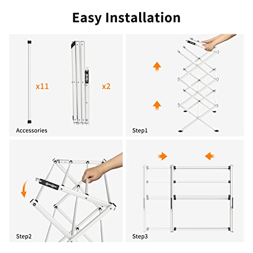 Foldable Drying Rack Clothing,Clothes Drying Rack Folding Indoor and Outdoor Rack,Laundry Drying Rack Collapsible-Black White - color: Black