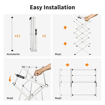 Foldable Drying Rack Clothing,Clothes Drying Rack Folding Indoor and Outdoor Rack,Laundry Drying Rack Collapsible-Black White - color: Black