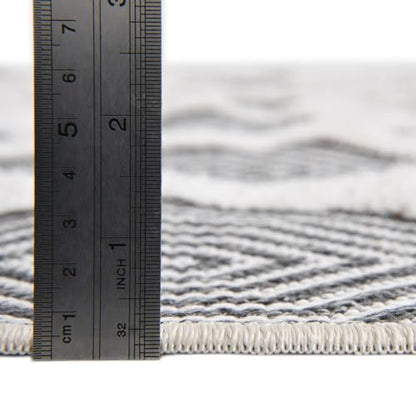 Rugs.com - Sabrina Soto Casa Rug – 12 Ft Runner Anthracite Gray Cotton Textured Runner – Modern Geometric Design for Hallways and Entryways - color: Anthracite Gray, size: 2'7" x 12' (Runner)