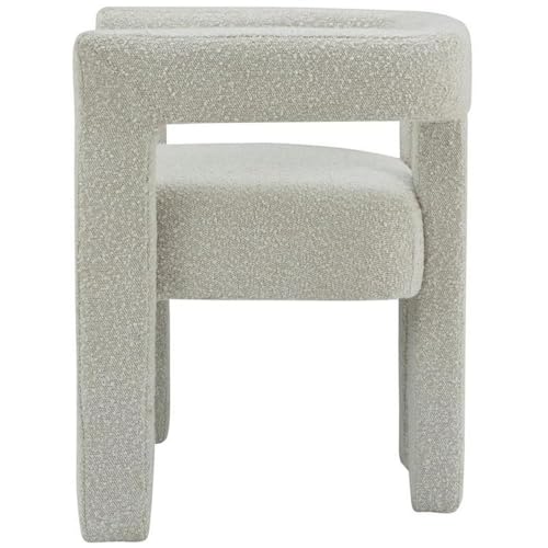 Meridian Furniture Athena Collection Modern | Contemporary Boucle Fabric Upholstered Accent | Dining Chair, 25" W x 21" D x 27" H, Cream - color: Cream