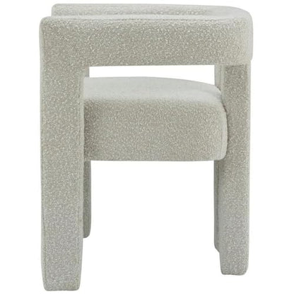Meridian Furniture Athena Collection Modern | Contemporary Boucle Fabric Upholstered Accent | Dining Chair, 25" W x 21" D x 27" H, Cream - color: Cream