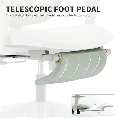 Ergonomic Office Chair with Footrest, 90-135° Reclining High Back Desk Chair with Lumbar Support, 2D Headrest, 2D Armrests, Computer Chair for Long Hours, Green - color: Green