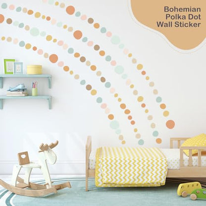 TaoBary 15 Sheet 300 Pcs Irregular Polka Dot Boho Wall Decals,Elegant Color | Removable Modern Vinyl Boho Wall Stickers Terrazzo Pattern for Playroom Bedroom - color: Elegant Color