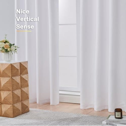 Pure White Blackout Curtains for Bedroom 90 Inch Length 2 Panels, Solid Thermal Insulated Soft Fabric Privacy Curtains, Modern Window Treatments Dual Rod Pocket Drapes, 2x40Wx90L Inches - color: Pure White, size: 40"W x 90"L (Pack of 2)