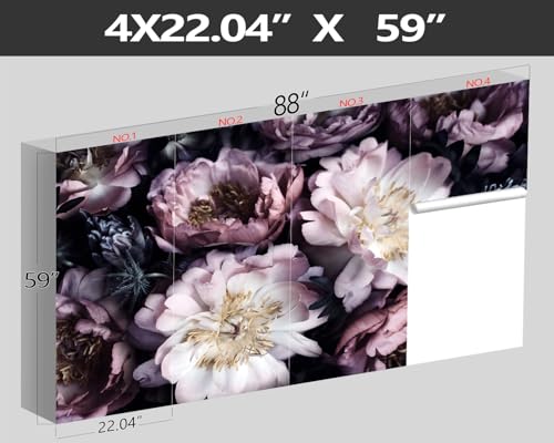 XMPMBM-Purple Peony Floral Fabric Wallpaper Living Room Bedroom Bathroom wall Mural-W 88" X H 59"（36 Square Foot） - color: X35, size: 88"x59"