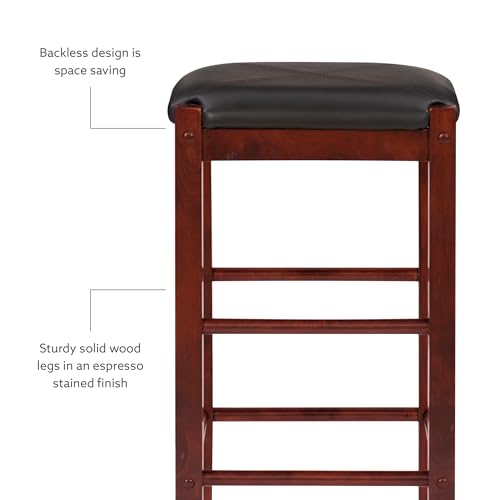 Linon Brown 3-Piece Table Faux Marble Tavern Set, 42" w x 22.25" d x 36" h - color: Brown