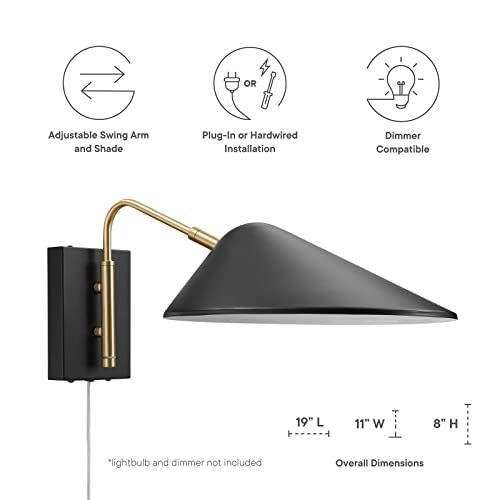Journey 7" Swing Arm Wall Sconce - color: Black, size: 7" Swing Arm