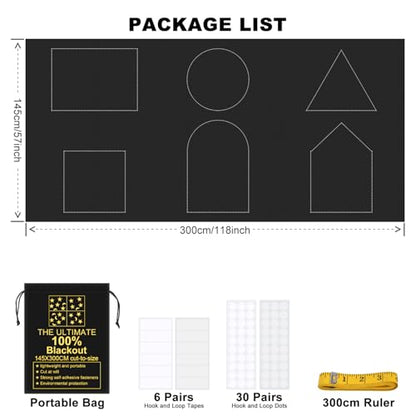 Blackout Curtains 100% Blackout Blinds Window Cover Portable Shades 118x57” | No Drill, Cuttable Fabric, Temporary Blinds, Indoor Window Shades, Bedroom Nursery RV Travel, Sun Blocker, Room Darkening - size: 57"W x 118"L (Pack of 1)
