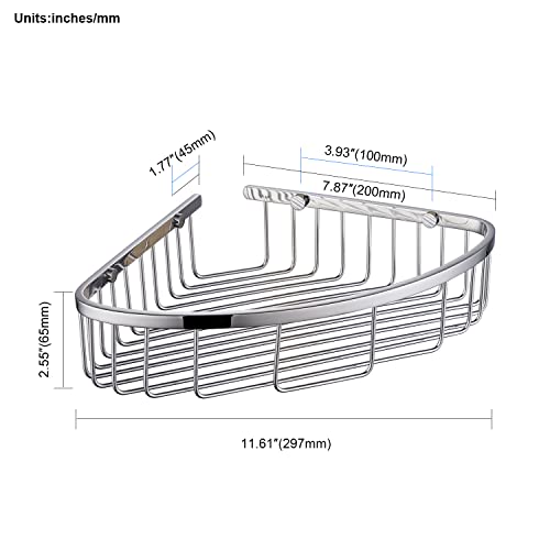 Bathroom Corner Shower Caddy Organizer, Corner-Hollow Design, SUS304 Stainless Steel Heavy Duty Rust-Proof Bathroom Shelf Organizer Holder, Wall Mounted Storage Rack, Brushed Chrome - color: 02Chrome, size: Hollow Angle