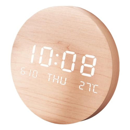 Minimalists LED Clock Table Wall with Temperature Display, Table Alarm for Workspaces and Bedrooms LED