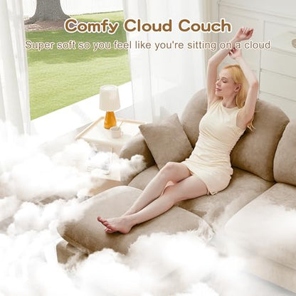 Modular Loveseat Sofa Mini Couch with Premium Chenille Fabric and Tufted Pleated Backrest Flexible Small Couch for Bedroom and Living Room Ergonomic 2-Seater Sofa for Adults and Compact Spaces (Camel) | Sturdy & Durable - color: Camel